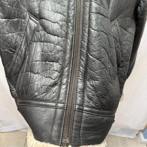 USAF Jacket Mens Black Type G-8 Shearling Bomber Sheepskin Flight Vintage Large - Picture 12 of 16